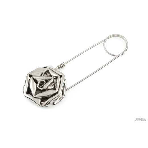 BROSZKA RÓŻA WYKONANA RĘCZNIE kolor srebrny kwiaty jubileo-pl bialy róże