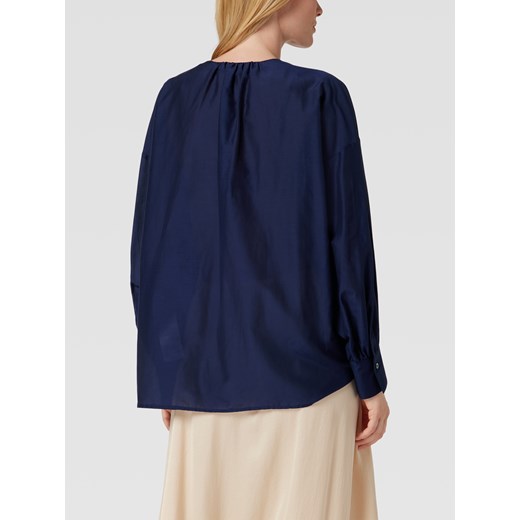 Bluzka damska Drykorn z długimi rękawami casual z bawełny z dekoltem w serek jesienna z 