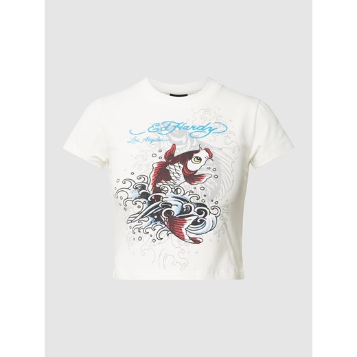 T-shirt krótki z okrągłym dekoltem model ‘KOI WAVE’ Ed Hardy XS wyprzedaż Peek&Cloppenburg 
