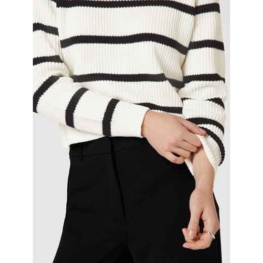 Sweter damski Pieces z okrągłym dekoltem z bawełny