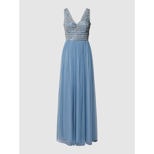Sukienka wieczorowa z obszyciem ozdobnymi perełkami i kamieniami Lace & Beads XXS Peek&Cloppenburg 