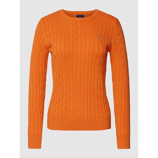 Sweter z dzianiny z wzorem warkocza Gant M okazja Peek&Cloppenburg