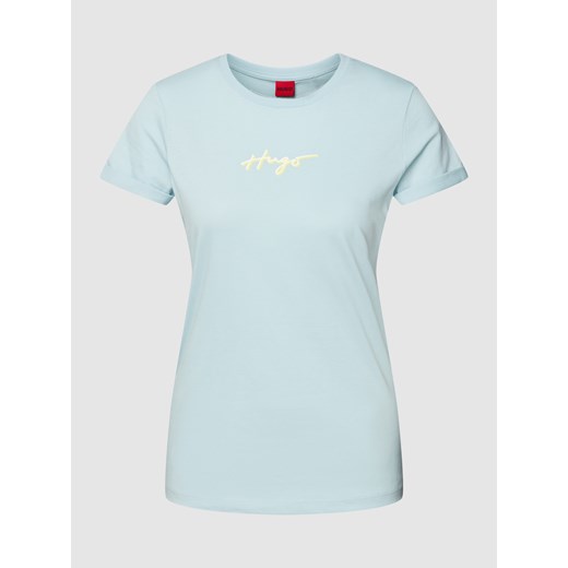 T-shirt z nadrukiem z logo model ‘Slim’ L wyprzedaż Peek&Cloppenburg
