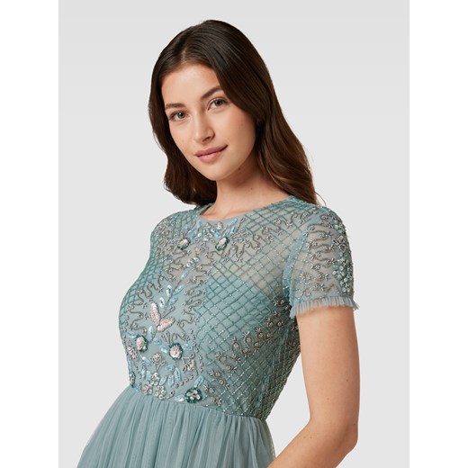 Sukienka wieczorowa z kwiatowym haftem Lace & Beads XS Peek&Cloppenburg