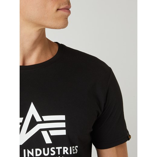 T-shirt z nadrukiem z logo model ‘BASIC’ Alpha Industries S Peek&Cloppenburg 