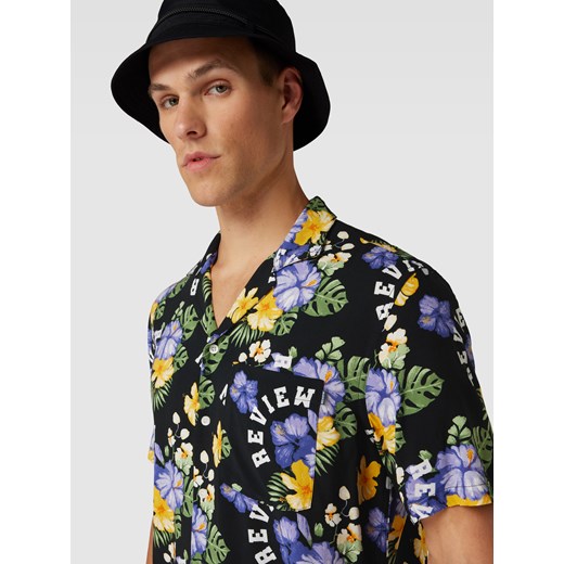 Koszula casualowa z czystej wiskozy z listwą guzikową model ‘TROPICAL’ Review XS wyprzedaż Peek&Cloppenburg