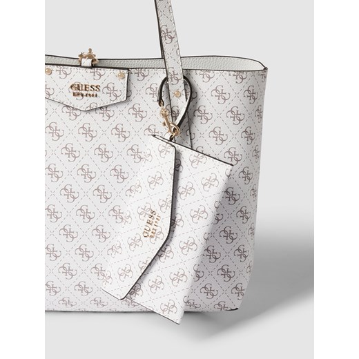Torba shopper z nadrukiem na całej powierzchni model ‘ECO BRENTON’ Guess One Size okazja Peek&Cloppenburg