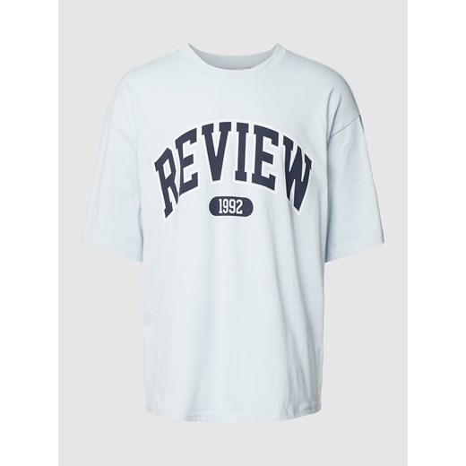 T-shirt męski Review w stylu młodzieżowym 