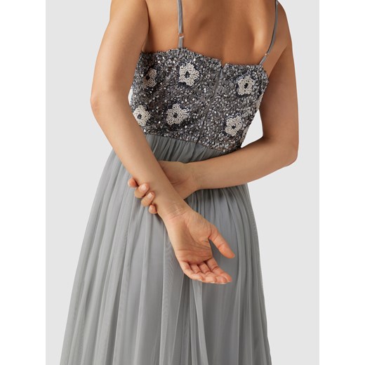 Sukienka wieczorowa z cekinami i ozdobnymi kamieniami Lace & Beads M Peek&Cloppenburg 