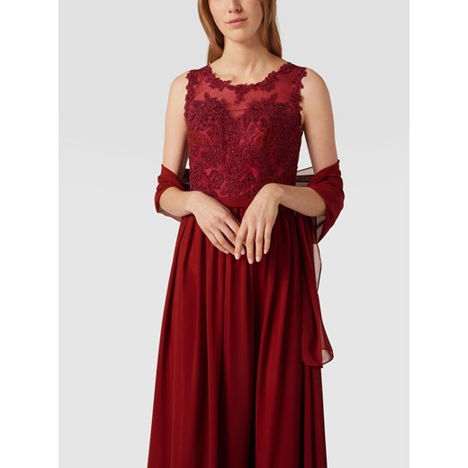 Sukienka Mascara rozkloszowana maxi w cekiny