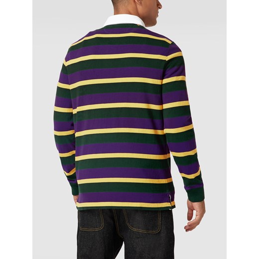 Polo Ralph Lauren t-shirt męski casualowy w paski z długimi rękawami bawełniany