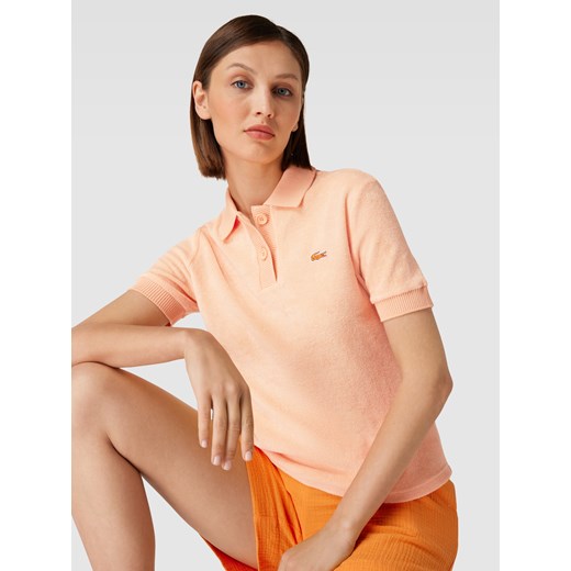 Bluzka damska Lacoste casual z krótkimi rękawami bawełniana z dekoltem v
