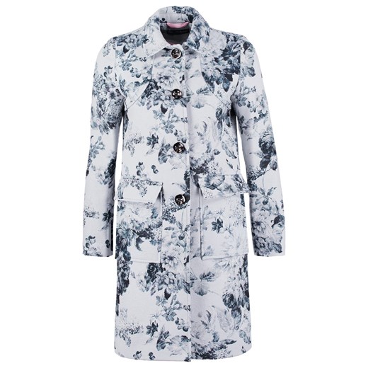 Miss Selfridge Krótki płaszcz weiss/hellblau zalando szary abstrakcyjne wzory