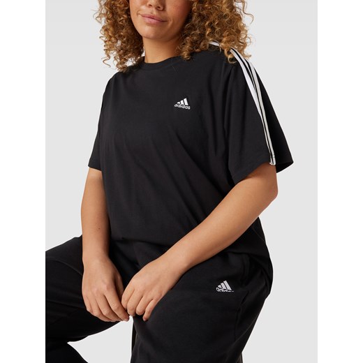 T-shirt PLUS SIZE z detalami z logo Adidas Sportswear Plus 4XL Peek&Cloppenburg 