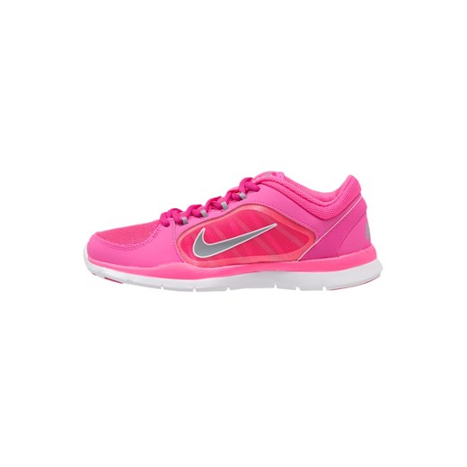 Nike Performance FLEX TRAINER 4 Obuwie treningowe pink powder/wolf grey/hot pink/white zalando rozowy sportowy