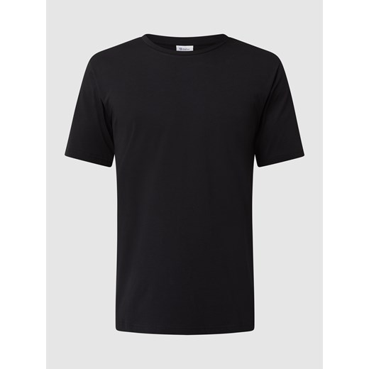 Schiesser t-shirt męski czarny z krótkim rękawem bawełniany 