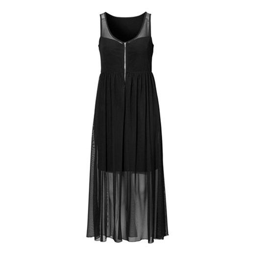 Sukienka czarny halens-pl czarny przezroczysta kieszeń