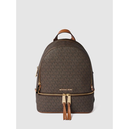 Plecak skórzany ze wzorem z logo Michael Michael Kors One Size Peek&Cloppenburg