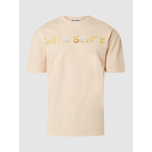9n1m Sense t-shirt męski z krótkimi rękawami beżowy młodzieżowy 