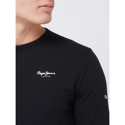 Bluzka z długim rękawem o kroju slim fit z logo Pepe Jeans XS Peek&Cloppenburg 