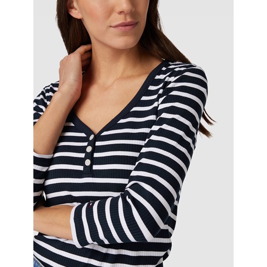 Bluzka z długim rękawem i prążkowaniem Tommy Hilfiger XL okazja Peek&Cloppenburg