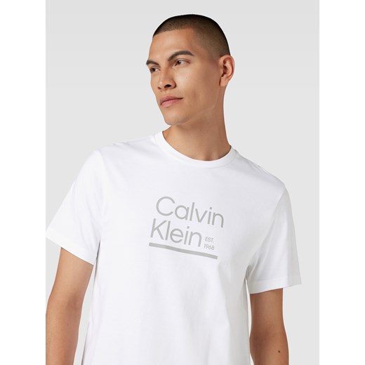 T-shirt z bawełny z detalem z logo L Peek&Cloppenburg  okazyjna cena