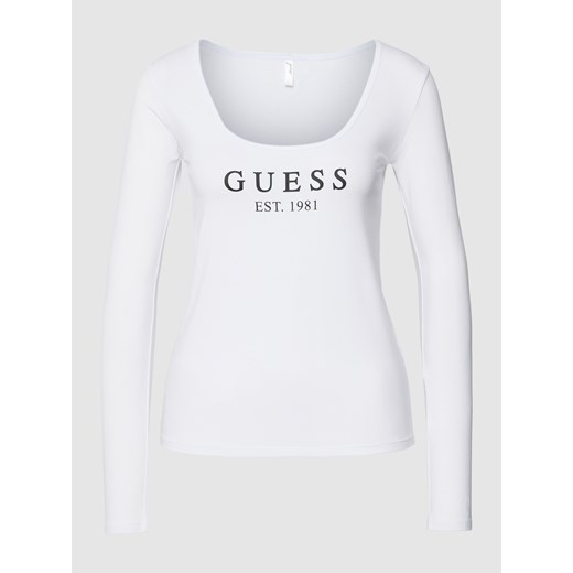 Bluzka z długim rękawem i nadrukiem z logo model ‘CARRIE’ Guess XS Peek&Cloppenburg 