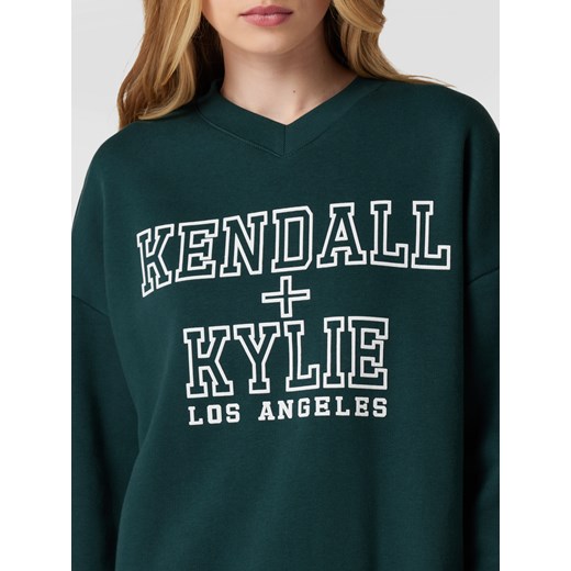 Bluza damska Kendall & Kylie z napisem zielona 