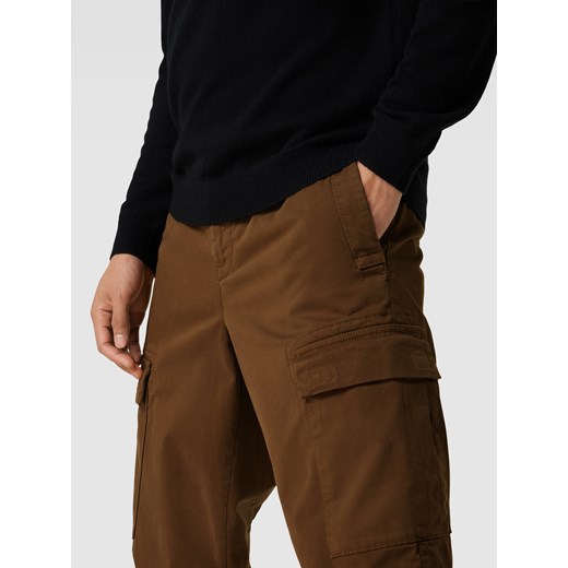 Spodnie męskie brązowe BOSS HUGO z bawełny 