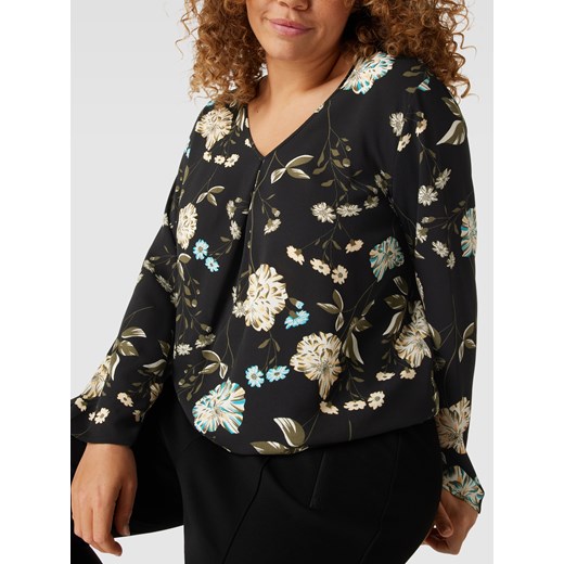 Bluzka PLUS SIZE z kwiatowym wzorem na całej powierzchni model ‘SCHIESSER’ 46 wyprzedaż Peek&Cloppenburg 