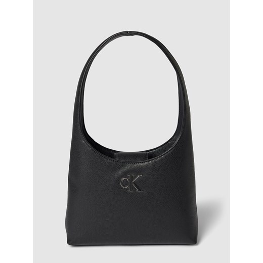 Shopper bag Calvin Klein matowa czarna mieszcząca a6 na ramię 