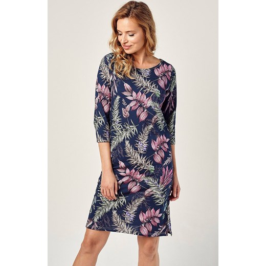 Taro bawełniana koszula nocna damska Vivian 2980, Kolor granatowy-wzór, Rozmiar M, Taro ze sklepu Intymna w kategorii Koszule nocne - zdjęcie 160802861