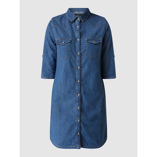 Sukienka Mavi Jeans z długimi rękawami z kołnierzykiem rozkloszowana casual na uczelnię