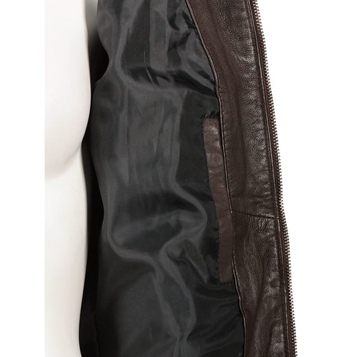 HIS Skórzana kurtka w kolorze ciemnobrązowym His 44 okazyjna cena Limango Polska