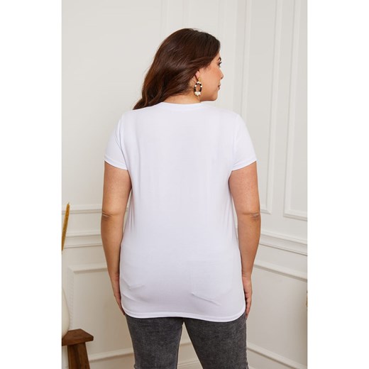 Plus Size Company Koszulka &quot;Feredl&quot; w kolorze białym Plus Size Company 52 wyprzedaż Limango Polska