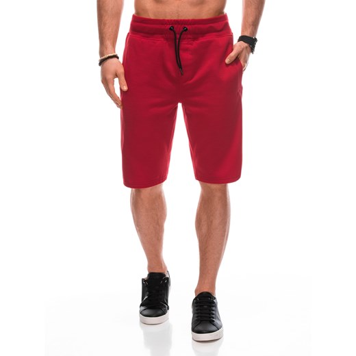 Krótkie spodenki męskie dresowe EM-SRBS-0101 V-4 - czerwone Edoti S okazja Edoti