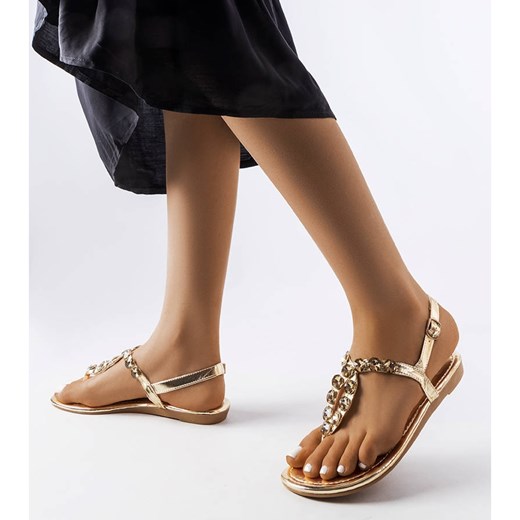 Sandały damskie na płaskiej podeszwie z klamrą eleganckie 