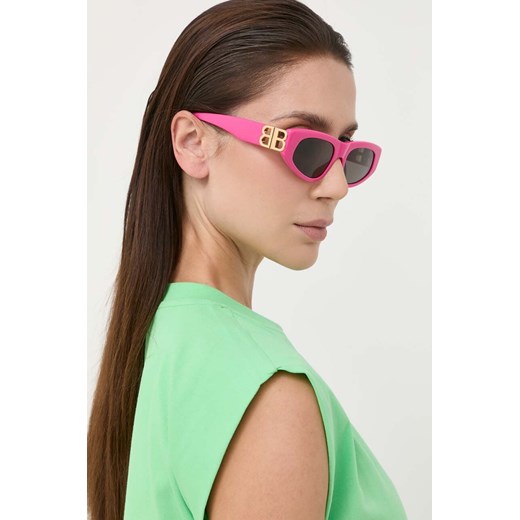 Balenciaga okulary przeciwsłoneczne damskie kolor różowy ze sklepu ANSWEAR.com w kategorii Okulary przeciwsłoneczne damskie - zdjęcie 160903720