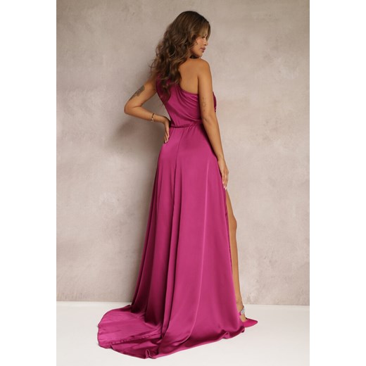 Fioletowa Elegancka Sukienka na Jedno Ramię o Asymetrycznym Fasonie Leylane Renee S/M promocyjna cena Renee odzież