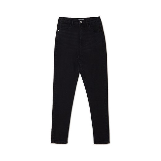 Cropp - Czarne jeansy mom slim - czarny ze sklepu Cropp w kategorii Jeansy damskie - zdjęcie 160905943