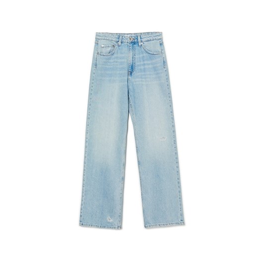 Cropp - Jasnoniebieskie jeansy wide leg - niebieski ze sklepu Cropp w kategorii Jeansy damskie - zdjęcie 160926393