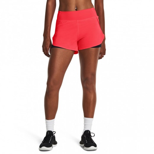 Damskie spodenki treningowe Under Armour Flex Woven 2-in-1 Short - łososiowe Under Armour M Sportstylestory.com