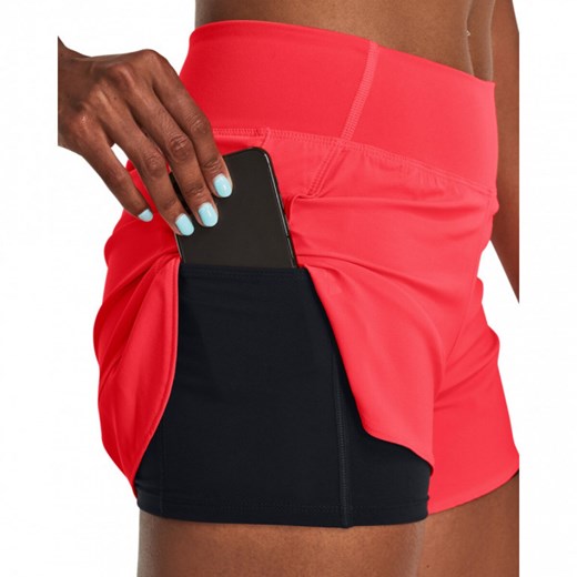 Damskie spodenki treningowe Under Armour Flex Woven 2-in-1 Short - łososiowe Under Armour XL Sportstylestory.com