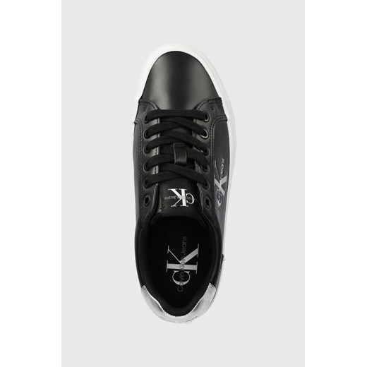 Calvin Klein Jeans sneakersy skórzane VULC FLATFORM LACEUP kolor czarny 38 ANSWEAR.com