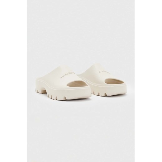 AllSaints klapki damskie kolor beżowy 41 ANSWEAR.com okazja