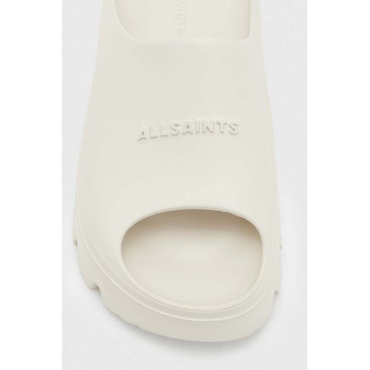 AllSaints klapki damskie kolor beżowy 41 wyprzedaż ANSWEAR.com