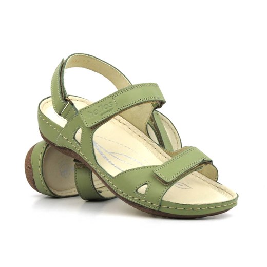 Sportowe sandały damskie na trzy rzepy - HELIOS Komfort 205, zielone 2 ze sklepu ulubioneobuwie w kategorii Sandały damskie - zdjęcie 160937072