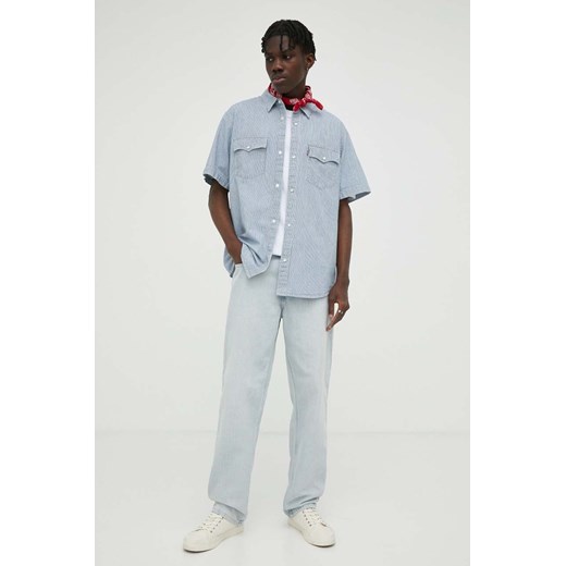 Levi's koszula bawełniana męska kolor niebieski regular z kołnierzykiem M ANSWEAR.com