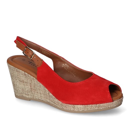 Sandały Tamaris 1-28375-20/545 Czerwone zamsz ze sklepu Arturo-obuwie w kategorii Sandały damskie - zdjęcie 160941883