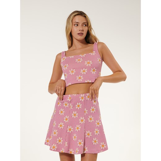 Sinsay - Spódnica mini w kwiaty - Wielobarwny Sinsay XS Sinsay